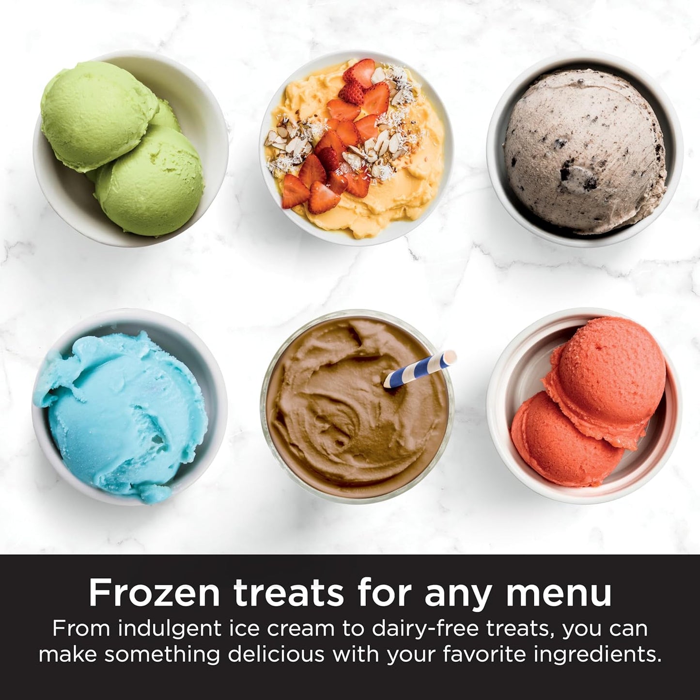 NC301 Creami Ice Cream Maker, for Gelato, Mix-Ins, Milkshakes, Sorbet, Smoothie Bowls & More, 7 One-Touch Programs, with (2) Pint Containers & Lids, Compact Size, Perfect for Kids, Silver
