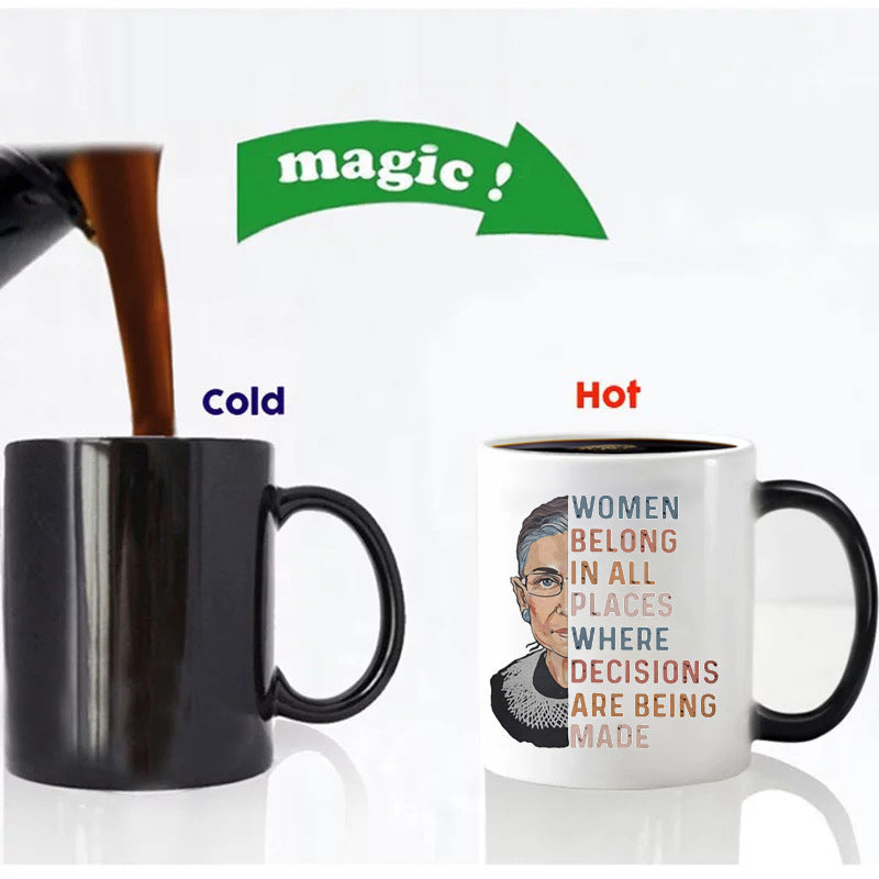 Color-changing Mark Ceramic Coffee White Water Cup