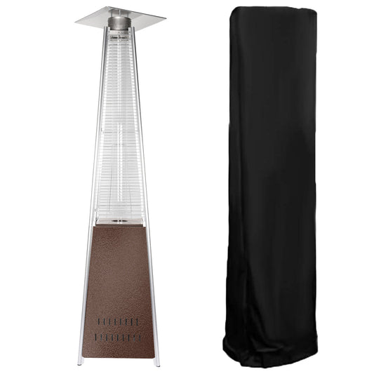 Patio Heater 42,000 BTU Pyrami-d Flame Outdoor Heater Propane Heater With Wheel