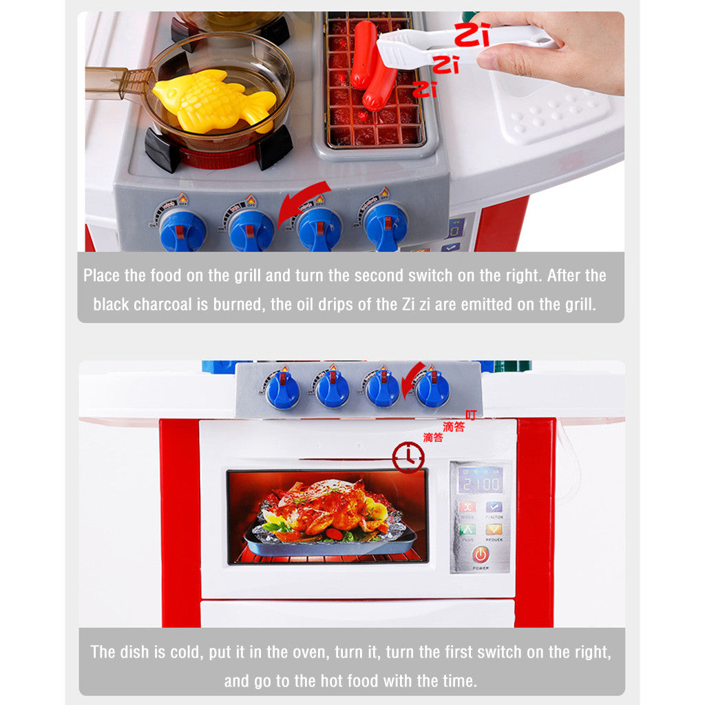 Children's House Sound And Light Water Kitchen Puzzle Toy Meal Kitchen Set