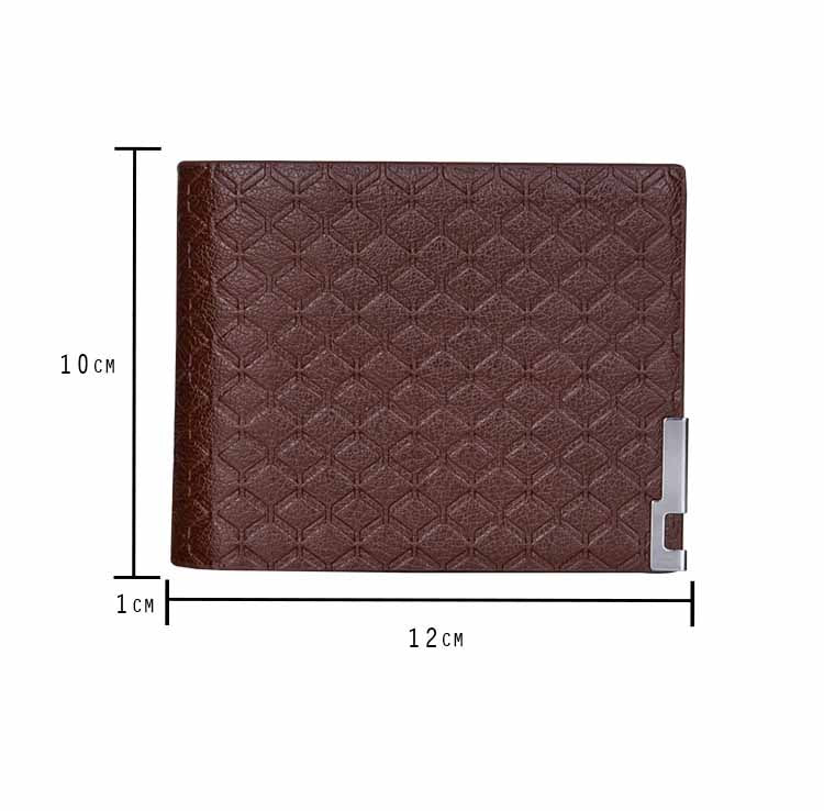 Men's Short Checked Horizontal Coin Purse