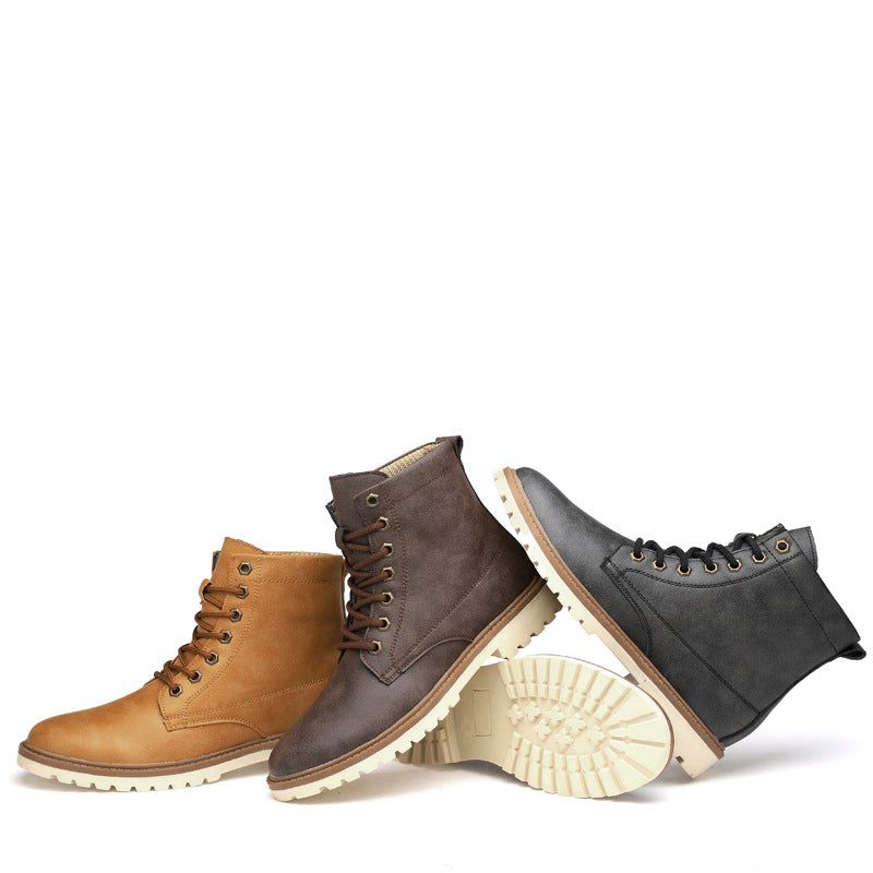 Men's leather boots British Martin boots