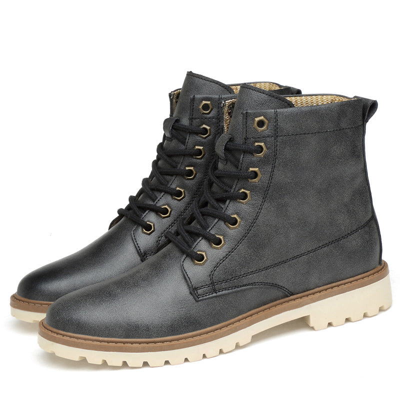 Men's leather boots British Martin boots