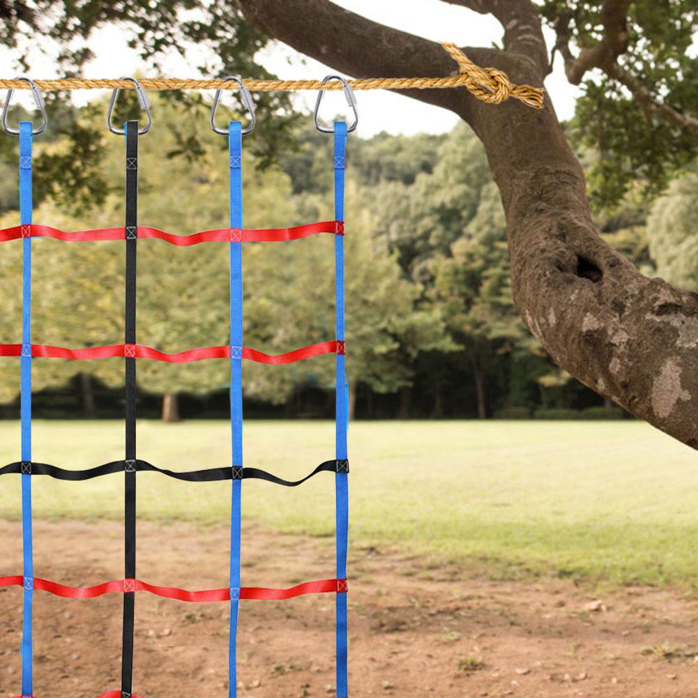 High-strength polyester webbing climbing net