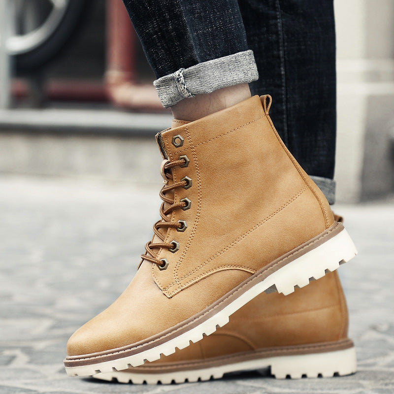 Men's leather boots British Martin boots