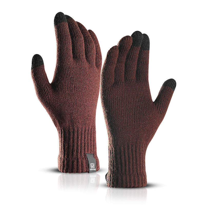 Outdoor cycling skiing warmth and velvet touch-screen finger fishing gloves