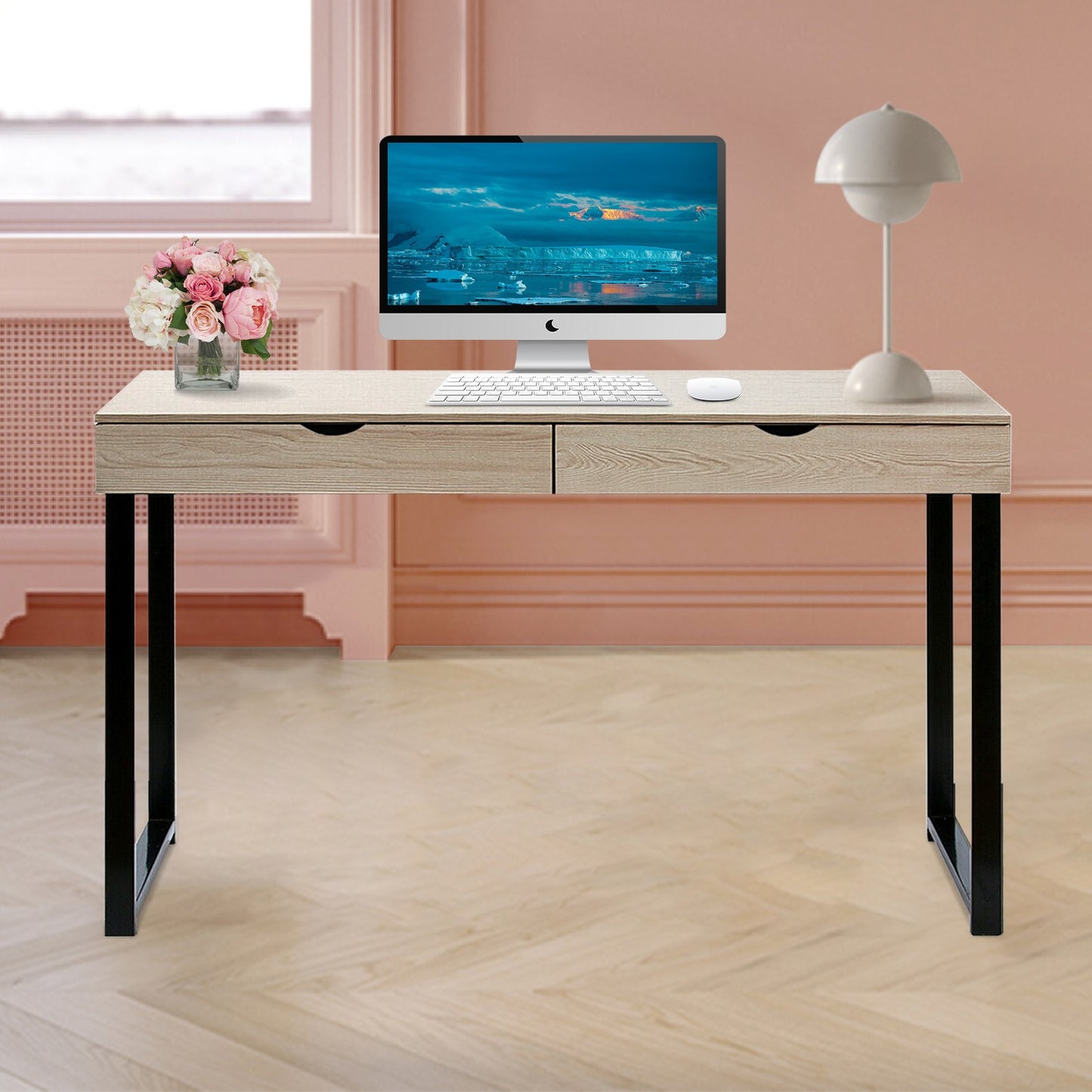 Computer Table Laptop Office Desk Study Table Workstation With 2 Drawers