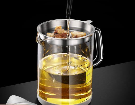 Oil Filter Artifact Kitchen Household Grease Trap Glass Seasoning