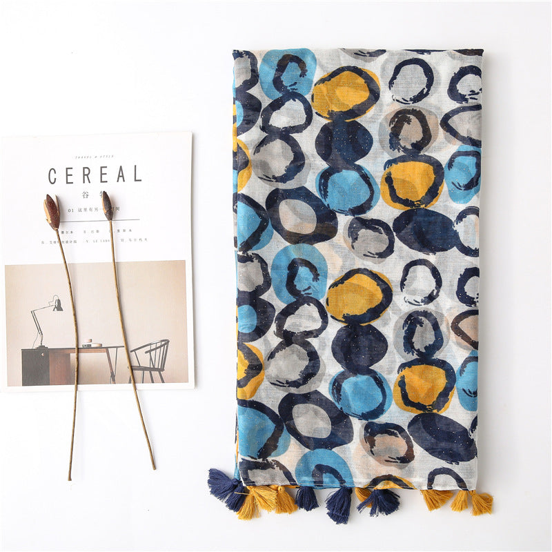 Women's cotton and linen scarf