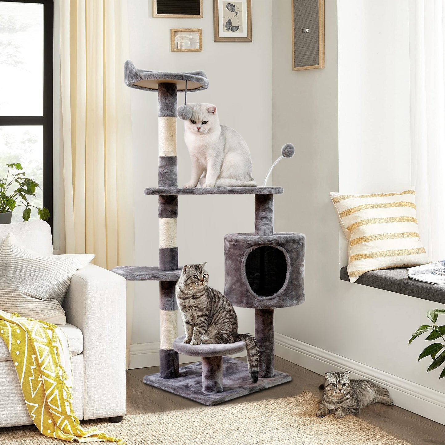 Cat Tower Kittens Pet Play House Cat Activity Tree Condo Scratching Sisal Post