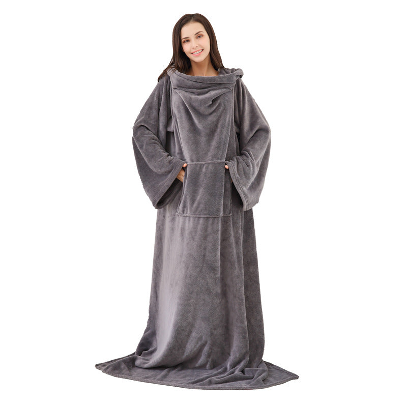 Thickened long sleeve TV blanket cloak sofa blanket