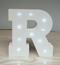 White light 15cm wooden English LED letter light