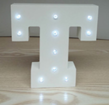 White light 15cm wooden English LED letter light