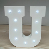 White light 15cm wooden English LED letter light