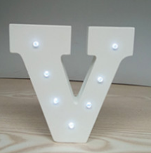 White light 15cm wooden English LED letter light
