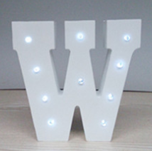 White light 15cm wooden English LED letter light