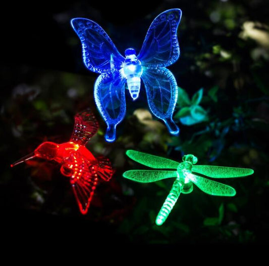 Led Solar Garden Light, Changing Color In The Water Impermeable Outer Dragonfly Butterfly Bird Road To Garden Solar Led Lawn Lamp Decoration