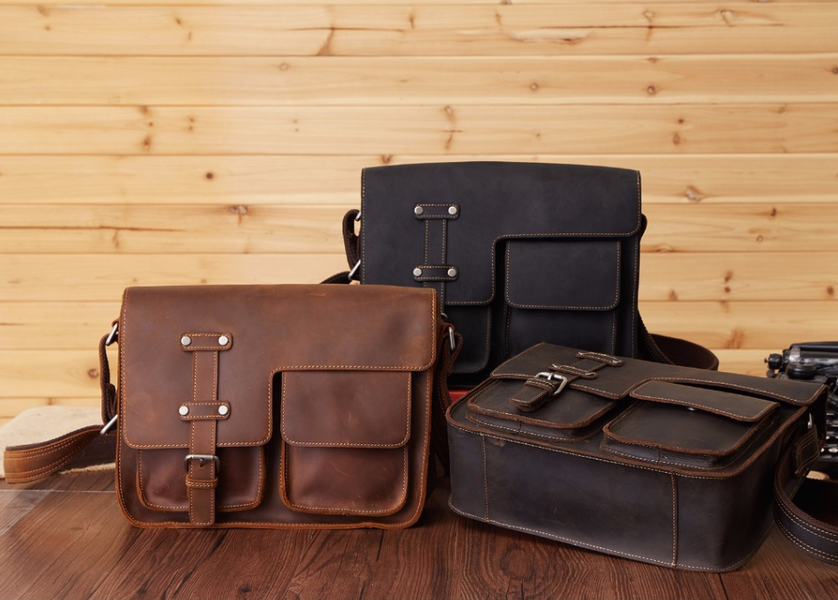 Men's leather bag messenger bag