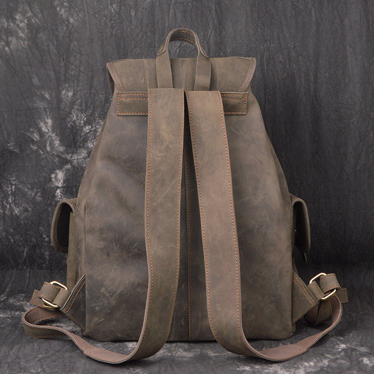Backpack Crazy Horse Leather Outdoor Travel Men's Backpack