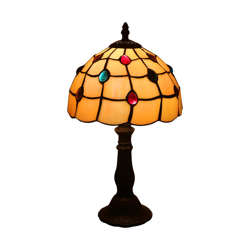 Lamp Bedroom Bedside Lamp Retro Bar Yellow Glass Lamp Resin Base Table Lamps Makeup Table Side Table Lamp