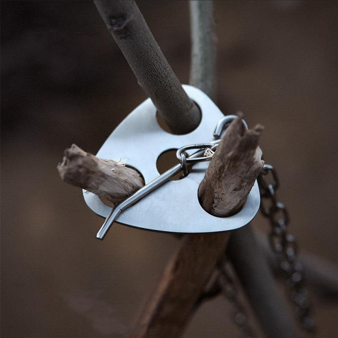 Compatible with Apple, Cross-border Portable Outdoor Barbecue Camping Stainless Steel Hanger Camping Tripod Hanging Pot Rack Barbecue Branch Ring