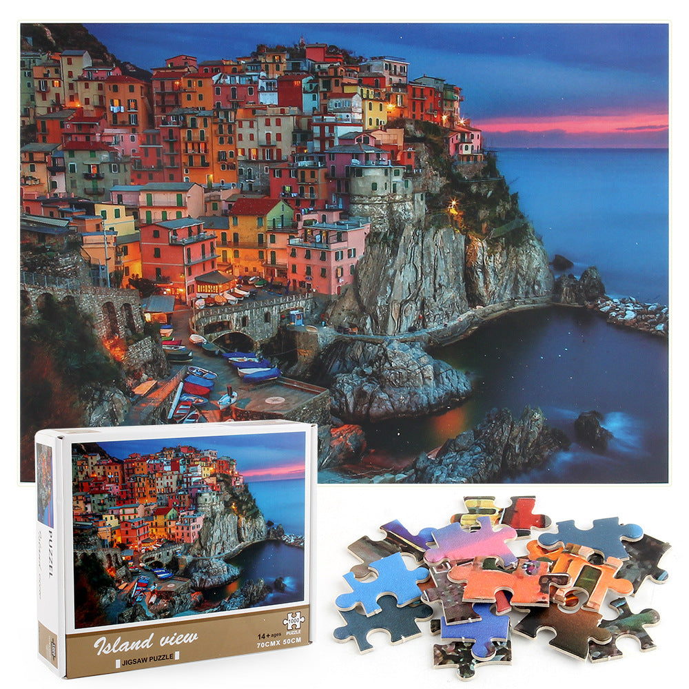 Paper Puzzle Island Villa Can Be Set Jigsaw Puzzle