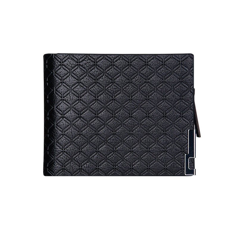 Men's Short Checked Horizontal Coin Purse