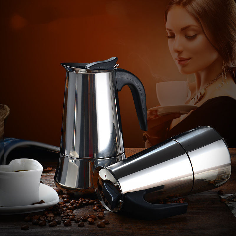 Italian Moka Pot Hand-made Coffee Pot Stainless Steel Household Moka Coffee Pot