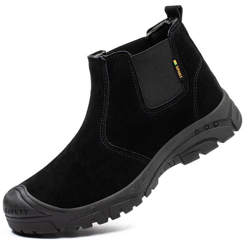 New Winter Mens Safety Boots Work Shoes Steel Toe Work Boots Puncture-Proof Winter Boots Plush Warm Work Sneakers Winter Shoes
