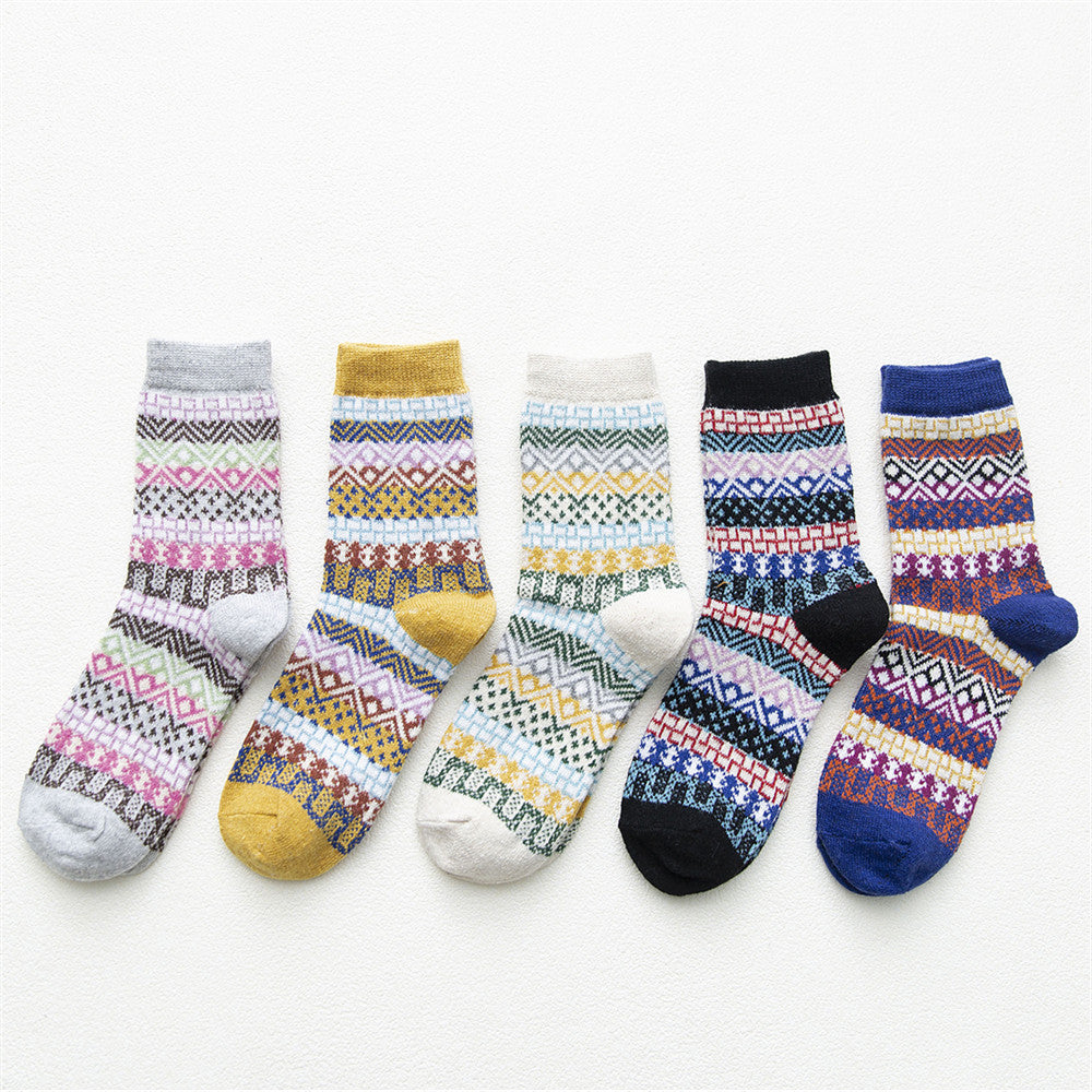 Rabbit Wool Socks Field Character Ethnic Style Female
