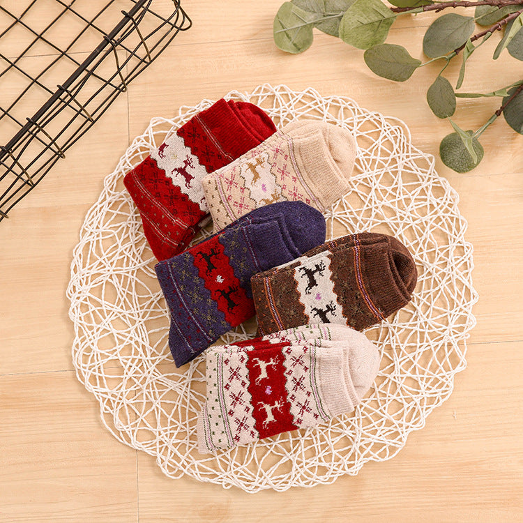 Rabbit Wool Socks Field Character Ethnic Style Female