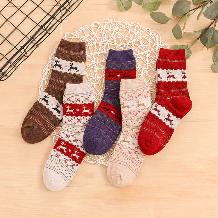 Rabbit Wool Socks Field Character Ethnic Style Female