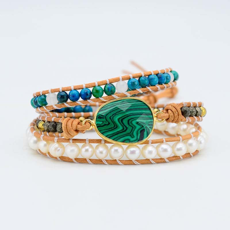 Malachite Woven Bracelet Multi-layer