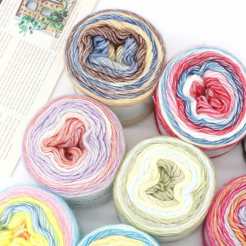 Gradient Cotton Thread Rainbow Hand Woven