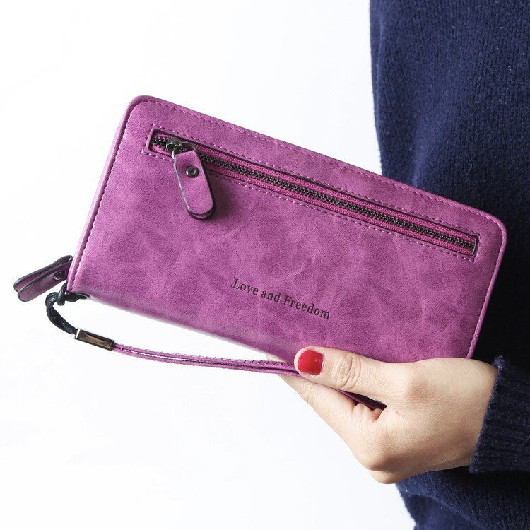 PU leather letter women Purse Long wallet