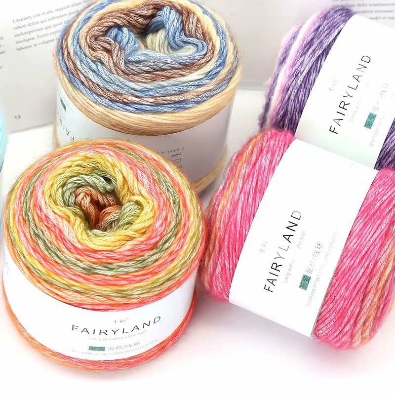 Gradient Cotton Thread Rainbow Hand Woven