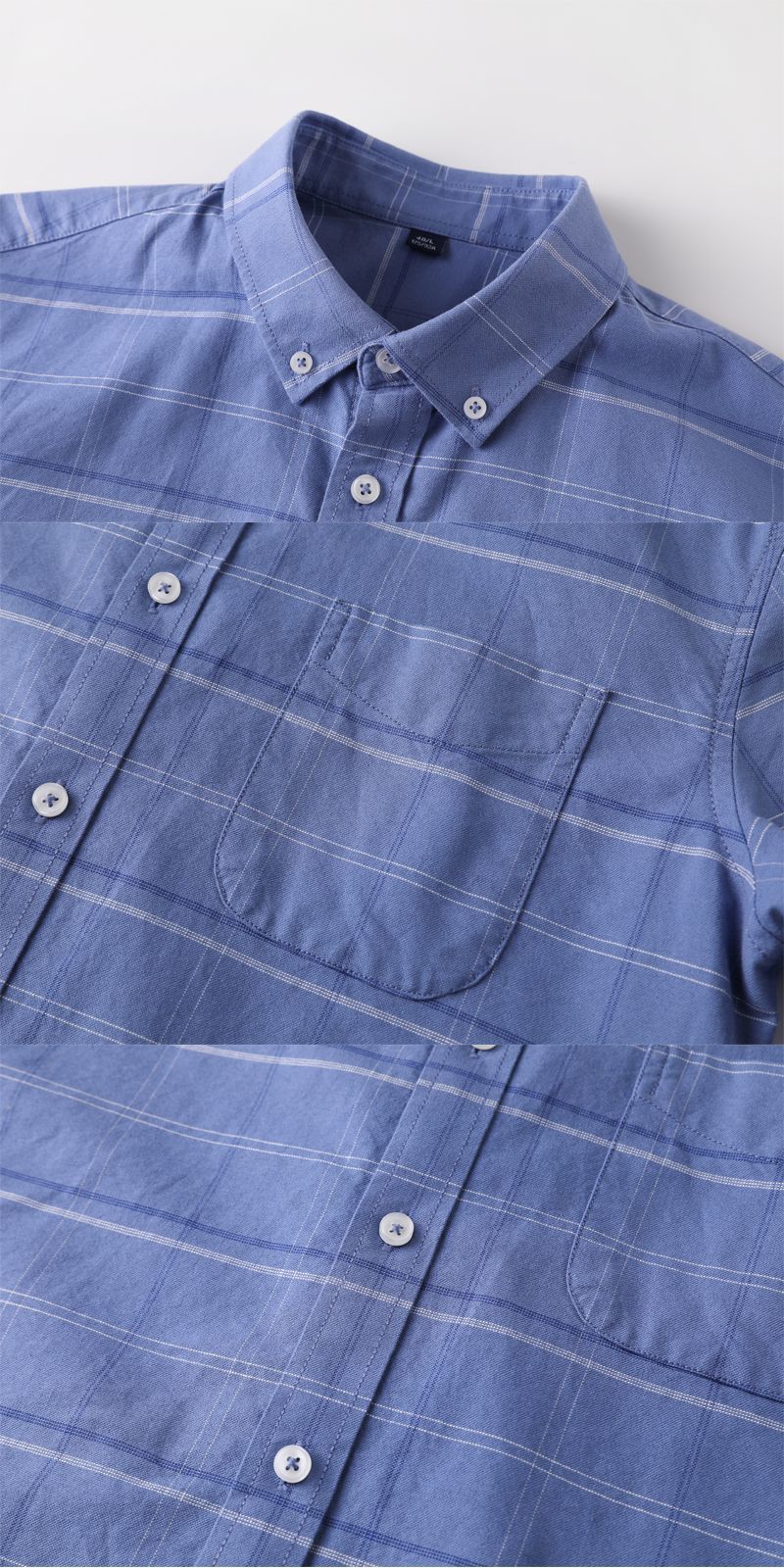 Fashionable Men's Simple Oxford Plaid Casual Shirt