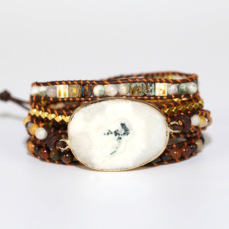 Sunflower Hand-woven Multi-layer Leather Bracelet
