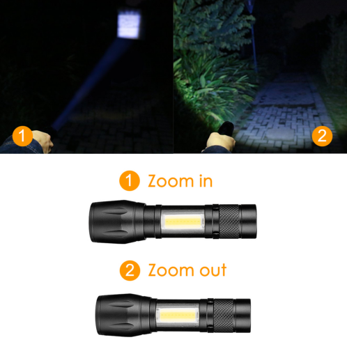 Daily carrying mini telescopic COB glare aluminum alloy LED flashlight