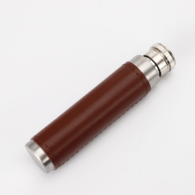 Portable Outdoor Portable Leather Stainless Steel Wine Bottle