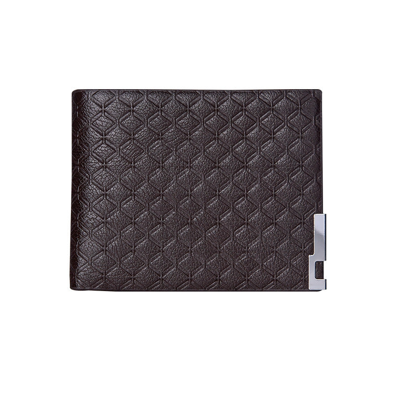Men's Short Checked Horizontal Coin Purse