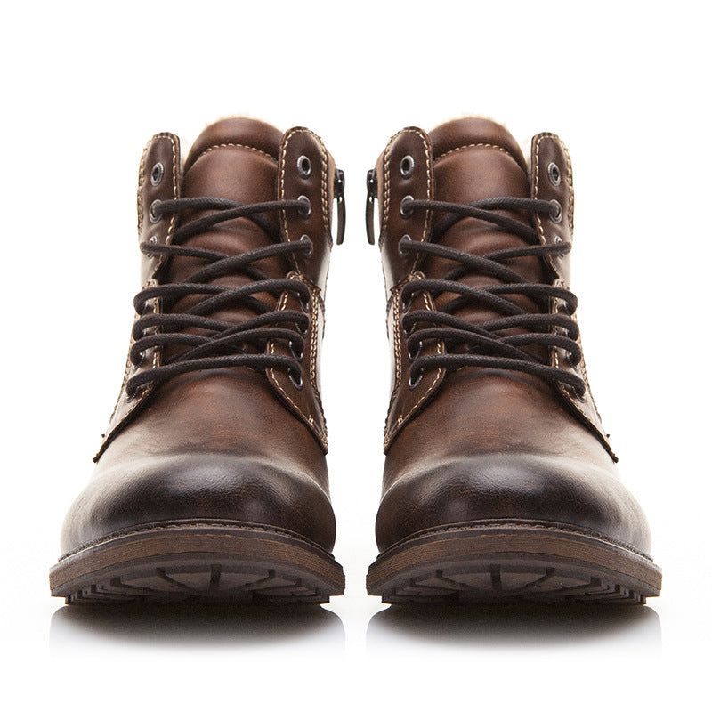 Lace up retro snow boots