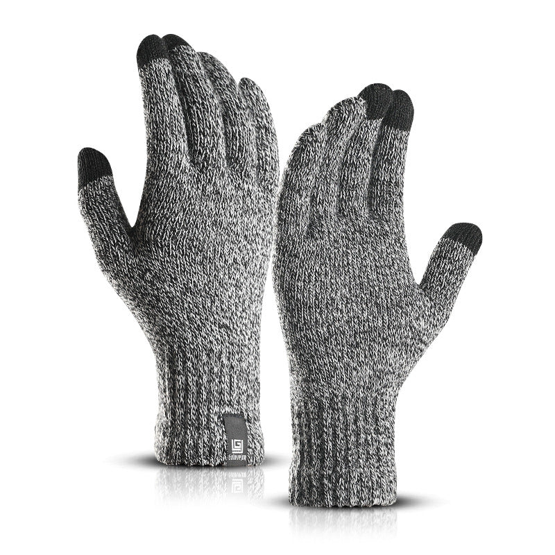 Outdoor cycling skiing warmth and velvet touch-screen finger fishing gloves