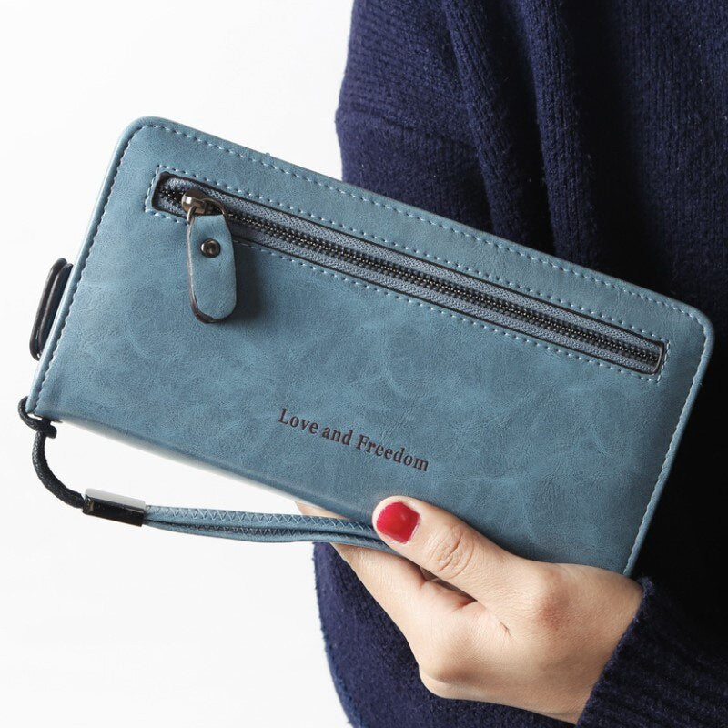 PU leather letter women Purse Long wallet