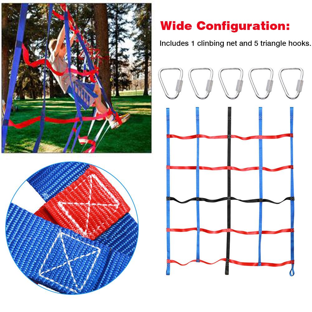 High-strength polyester webbing climbing net