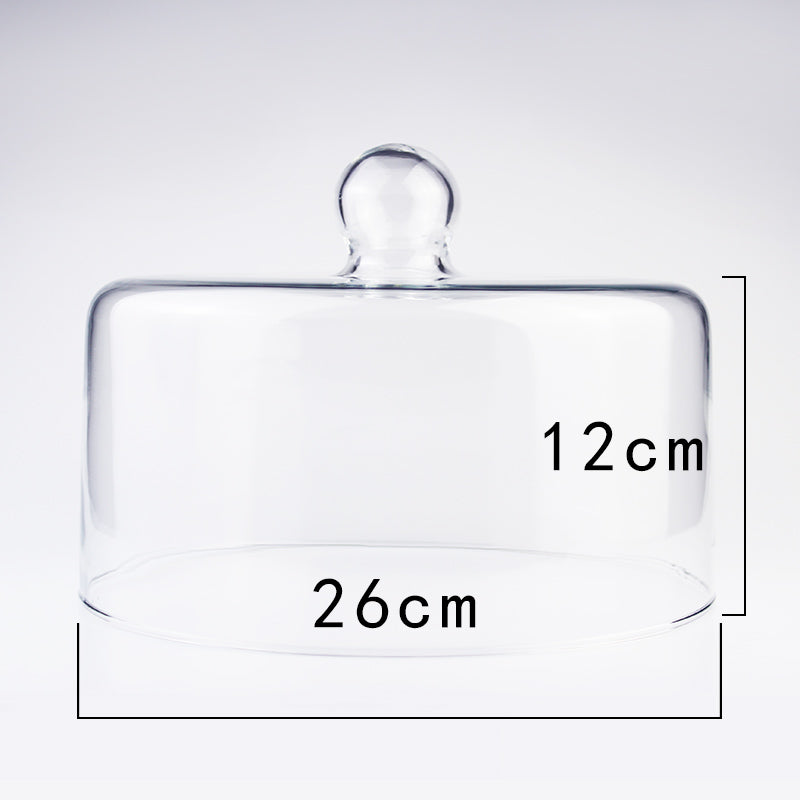 Glass Transparent Cover Fruit Plate Afternoon Tea Cake Cover