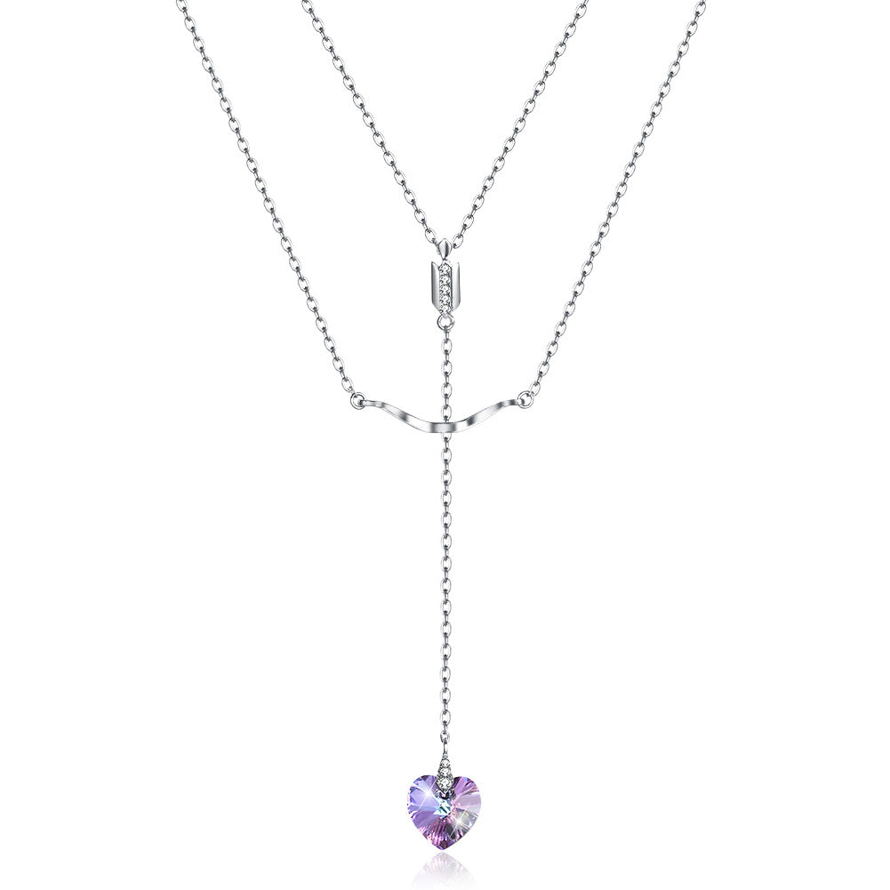 S925 Sterling Silver Personalized Geometric Diamond Pendant