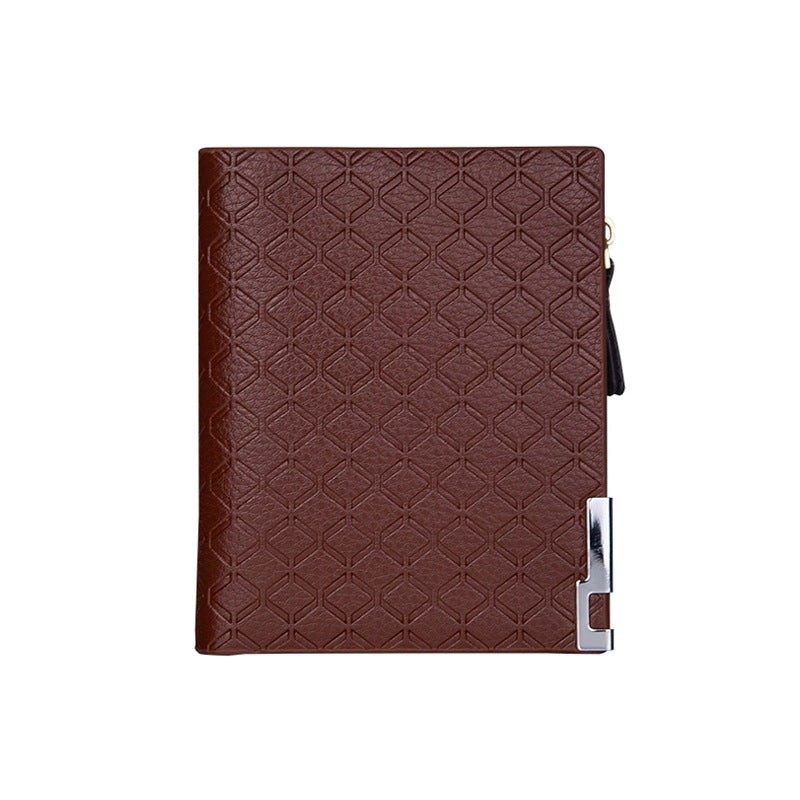 Men's Short Checked Horizontal Coin Purse