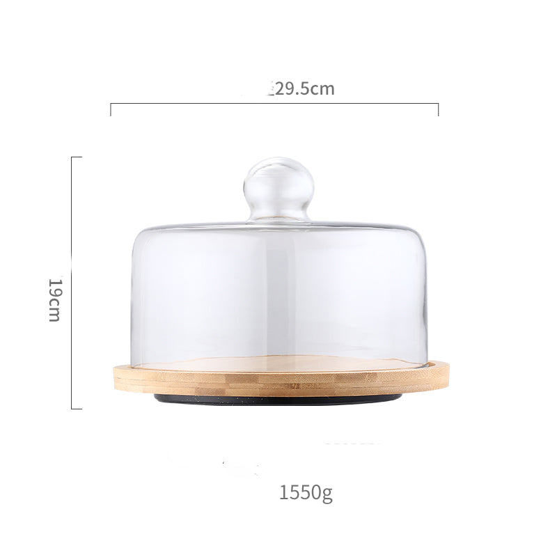 Glass Transparent Cover Fruit Plate Afternoon Tea Cake Cover