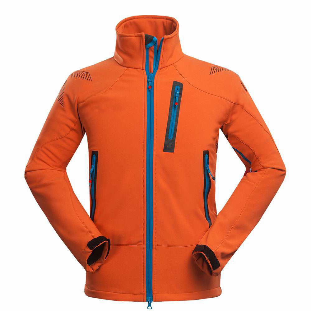 Male Foreign Trade Outdoor Mountaineering Camping Leisure Sports Clothing Complex Soft Shell Jacket Soft Shell Garment Wholesale Price